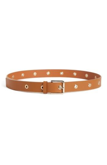 Women's Sofie D'hoore Grommet Leather Belt - Camel