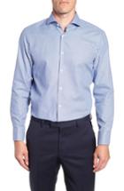Men's Boss Sharp Fit Mark Micro Grid Dress Shirt L - Blue