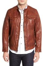 Men's Missani Le Collezioni Washed Leather Jacket - Brown