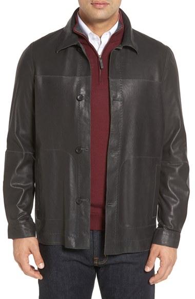 Men's Missani Le Collezioni Vintage Lambskin Leather Reversible Jacket