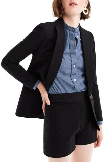 Women's J.crew Eniko Seersucker Blazer - Black