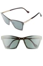 Women's Balenciaga 55mm Frameless Sunglasses - Rose Gld/ Drk Havana/ Grn Smke