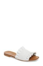Women's Lewit Cassandra Ruffle Slide Sandal .5us / 36.5eu - White