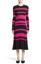 Women's Proenza Schouler Stripe Cashmere, Wool & Silk Midi Dress