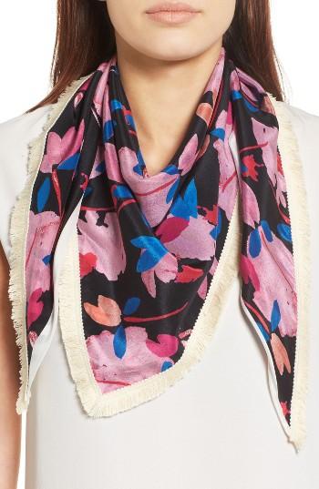 Women's Echo Tuileries Garden Silk Triangle Scarf, Size - Black