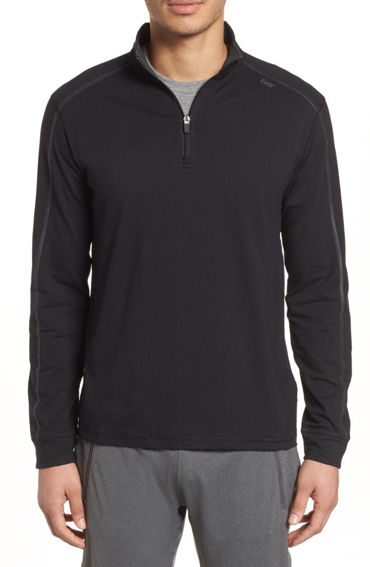 Men's Tasc Performance Carrollton Quarter Zip Sweatshirt, Size - Black