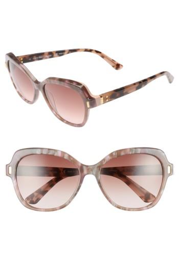 Women's Calvin Klein 56mm Square Sunglasses - Rose Marble