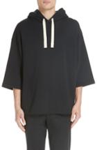 Men's Acne Studios Short Sleeve Poncho Hoodie - Black