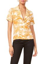Women's Reformation Cuba Print Blouse - Yellow