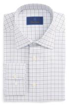 Men's David Donahue Regular Fit Check Dress Shirt .5 32/33 - Brown