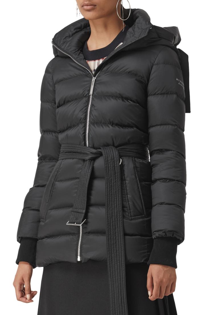 Women's Burberry Limehouse Quilted Down Puffer Coat - Black