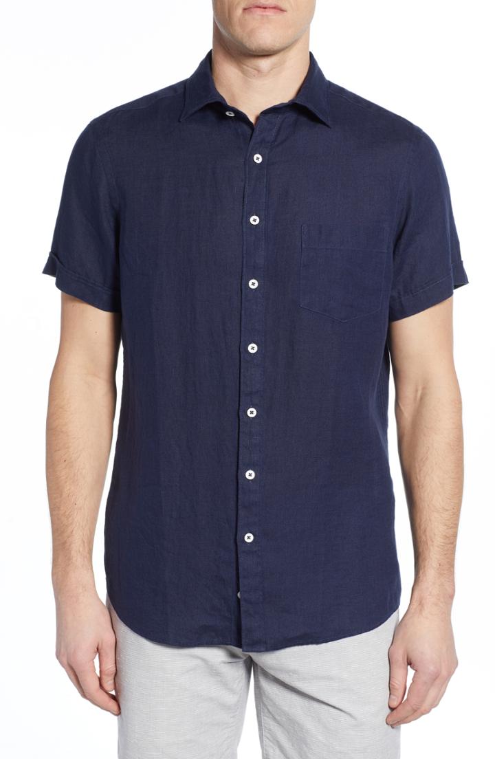 Men's Rodd & Gunn Regular Fit Ellerslie Linen Camp Shirt - Blue