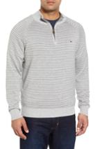 Men's Vineyard Vines Classic Stripe Quarter Zip Pullover - Grey