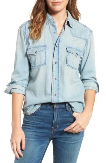 Women's Current/elliott The Western Denim Shirt - Blue