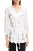 Women's Givenchy Ruffle Crepon Peasant Blouse