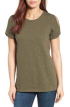 Women's Caslon Slub Cotton Cold Shoulder Tee - Green