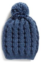 Women's Treasure & Bond Chunky Knit Pom Beanie - Blue