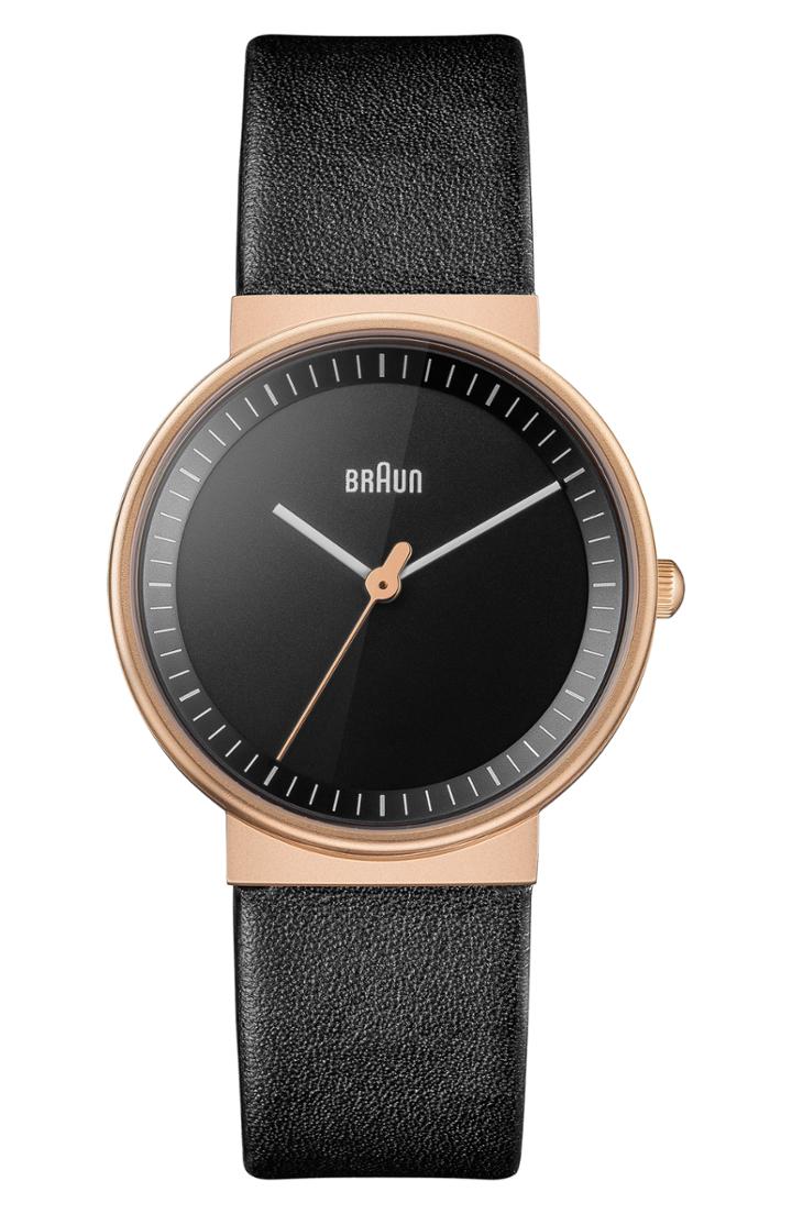 Women's Braun Classic Leather Strap Watch, 33mm