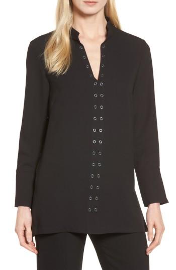 Women's Ming Wang Grommet Trim Blouse