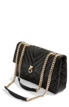 Topshop Panther Quilted Faux Leather Shoulder Bag - Black