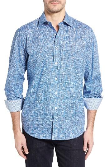 Men's Bugatchi Classic Fit Weave Print Sport Shirt