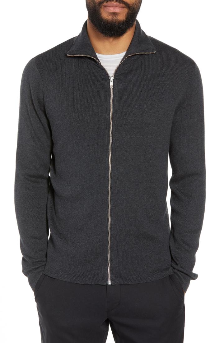 Men's Calibrate Mock Neck Zip Sweater, Size - Black