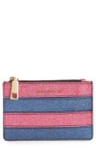 Women's Marc Jacobs Glitter Stripe Leather Wallet - Pink