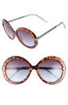 Women's Circus By Sam Edelman 55mm Round Sunglasses - Tortoise / Teal