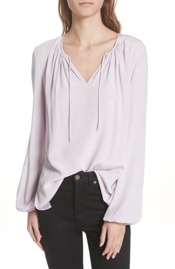 Women's Dvf Split Neck Silk Blouse