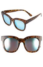 Women's Quay Australia 'sagano' 50mm Square Sunglasses - Tortoise/ Blue