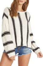 Women's Billabong Calm Seas Stripe Cotton Sweater - Black