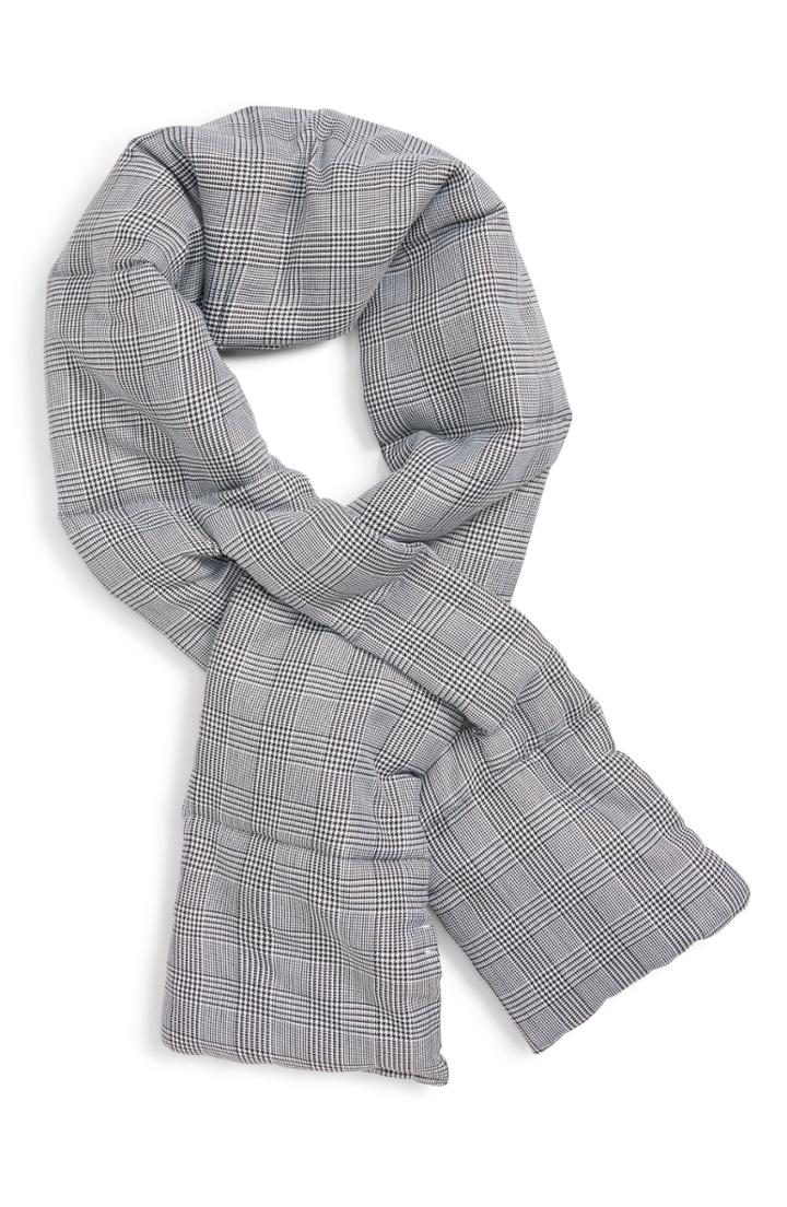 Women's Leith Glen Plaid Puffer Scarf, Size - Black