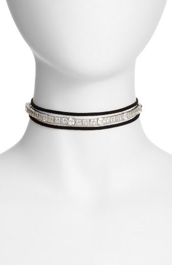 Women's Cz By Kenneth Jay Lane Baguette Cushion Wrap Choker