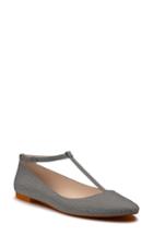Women's Shoes Of Prey T-strap Flat .5 B - Grey