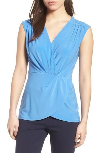 Women's Chaus Knot Front Sleeveless Top - Blue