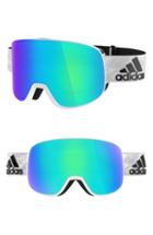 Women's Adidas Progressor C Mirrored Spherical Snowsports Goggles - Shiny White/ Blue