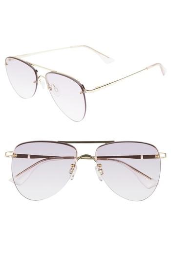 Women's Le Specs The Prince 57mm Aviator Sunglasses - Gold