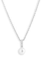 Women's Mikimoto 'morning Dew' Akoya Cultured Pearl & Diamond Pendant Necklace