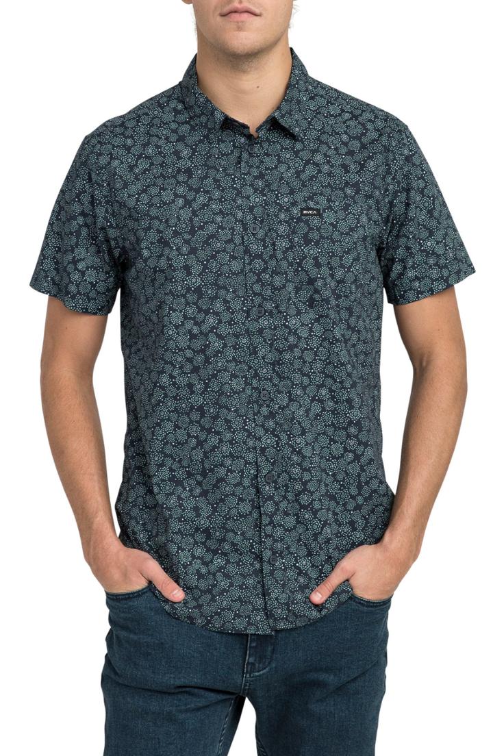 Men's Rvca Cleta Woven Shirt - Blue