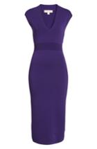 Women's Michael Michael Kors Rib Waist Knit Midi Dress - Purple