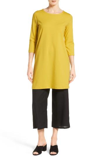 Women's Eileen Fisher Stretch Organic Cotton Jersey Tunic - Yellow