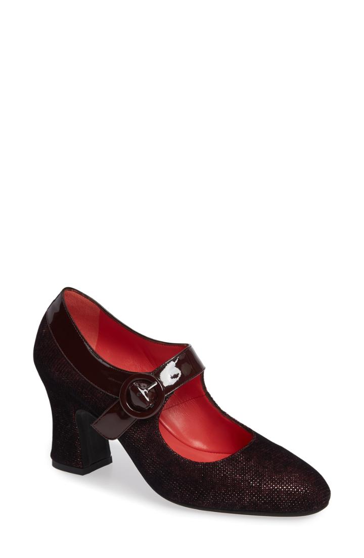 Women's Pas De Rouge Alfa Mary Jane Pump Us / 37eu - Red