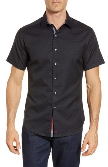 Men's Robert Graham Diamante Classic Fit Sport Shirt, Size - Black