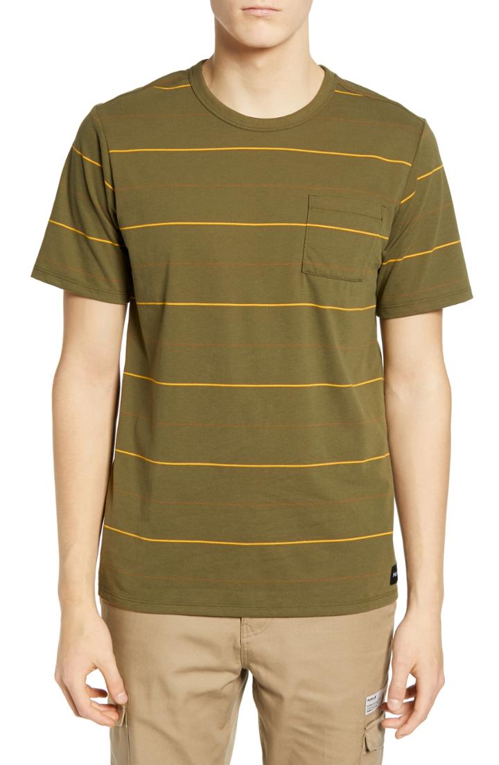 Men's Hurley Dri-fit Straya Stripe Pocket T-shirt - Green