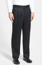 Men's Berle Pleated Wool Gabardine Trousers X 30 - Black