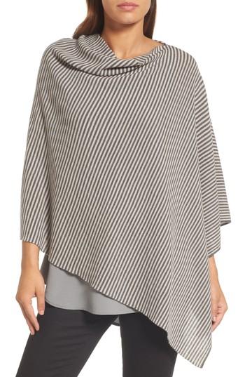 Women's Eileen Fisher Stripe Merino Wool Poncho