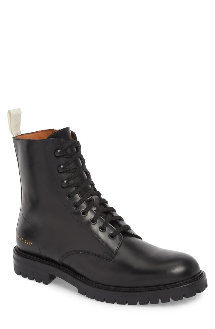 Men's Common Projects Zipper Combat Boot Us / 40eu - Black