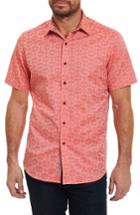 Men's Robert Graham Cullen Fit Sport Shirt, Size Small - Coral