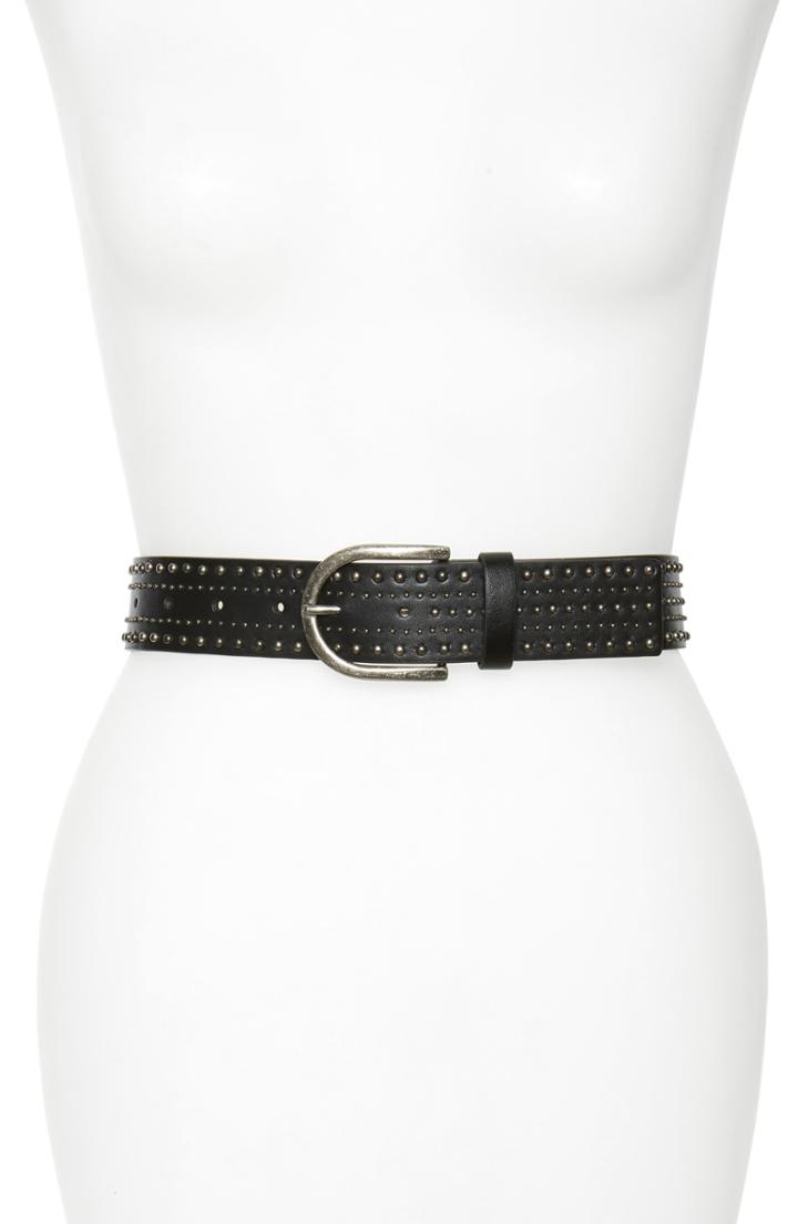 Women's Treasure & Bond Studded Faux Leather Belt - Black