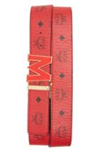 Men's Mcm Logo Print Belt, Size - Red